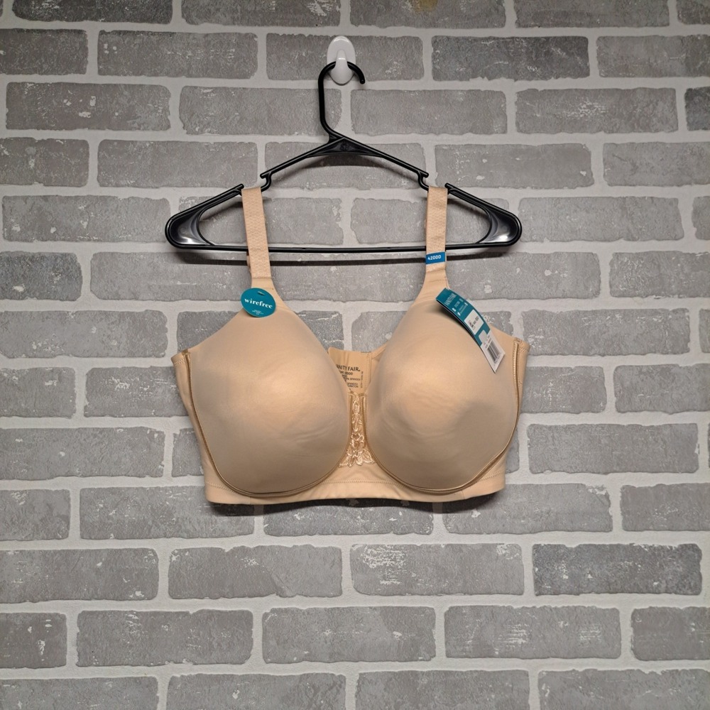 Vanity Fair Bra Womens 42DDD Beige Beauty Back Smoothing‎ Underwire T Shirt NWT